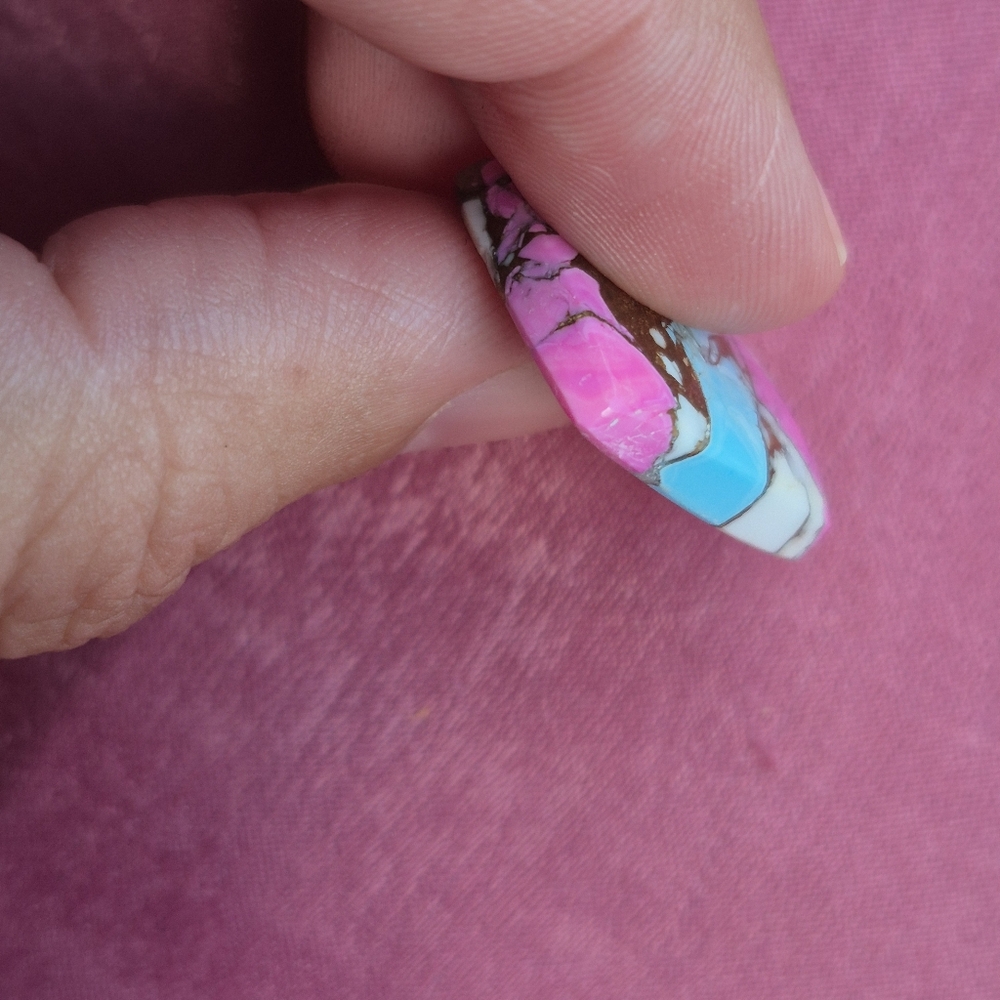 23 Ct Cotton Candy Dahlia Turqouise Gemstone - Picture 8 of 9